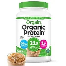 Orgain Organic Vegan Protein Powder, Iced Coffee