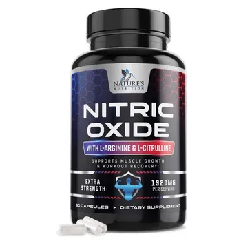 Nature's Nutrition Extra Strength Nitric Oxide L-Arginine Supplement