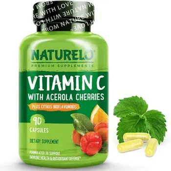 NATURELO Vitamin C with Organic Acerola Cherry Extract and Citrus Bioflavonoids