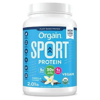 Orgain Vanilla Sport Plant-Based Protein Powder with Brown Rice