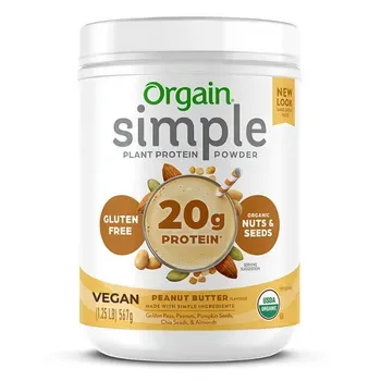 Orgain Simple Organic Vegan Protein Powder, Peanut Butter Flavor