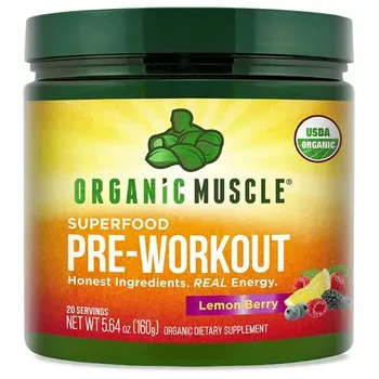 Organic Muscle Natural Pre Workout Powder for Energy, Performance, Endurance