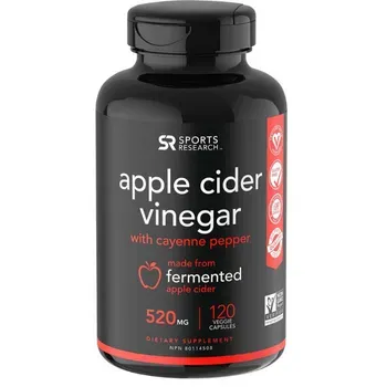 Sports Research Organic Apple Cider Vinegar Pills with Cayenne Pepper
