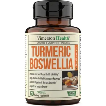 Vimerson Health Boswellia Turmeric Curcumin Supplement with Ginger and BioPerine