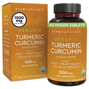 Viva Naturals Organic Turmeric Curcumin with Black Pepper