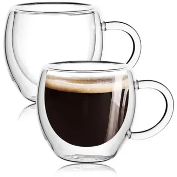 Wells Espresso Cups With Handle - Set of 2 - 2.5 ounces